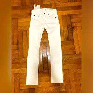 Rag & Bone Womens White Tomboy Stretch Skinny Jeans Size 24